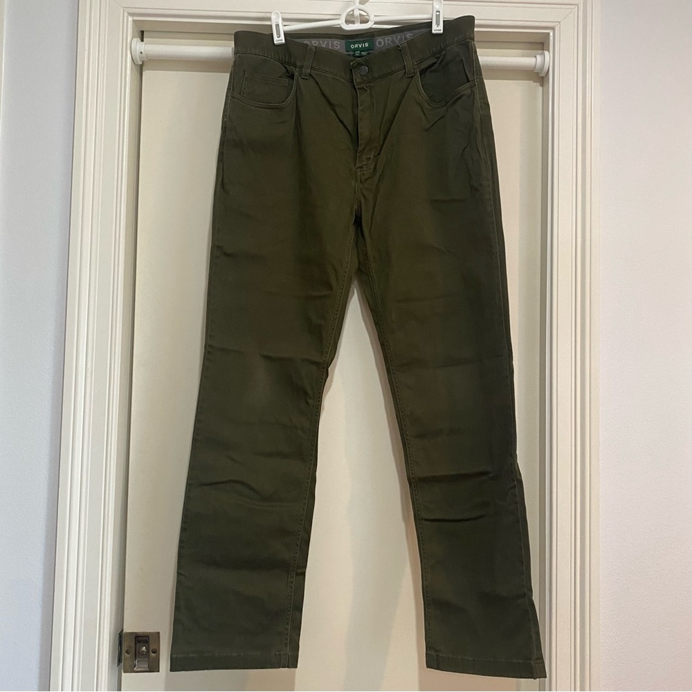 Men’s Orvis Olive Green Straight-Leg Pant